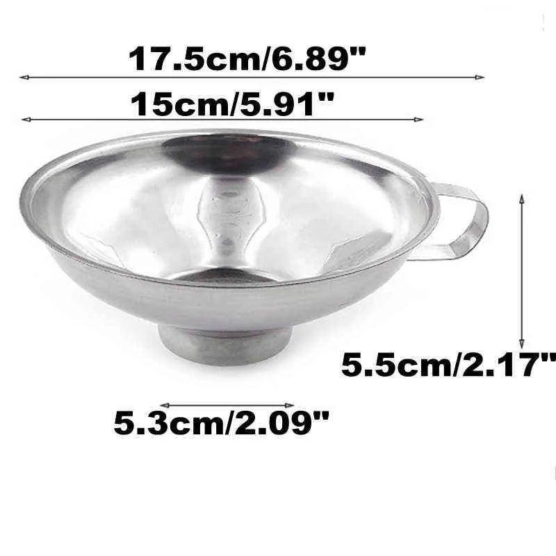 Ferramentas de aço inoxidável Garganta larga Conservas Funil Feijão Compota Funil de comida Filtro Vazamento Lata boca larga Óleo Vinho Cozinha Utensílio de cozinha