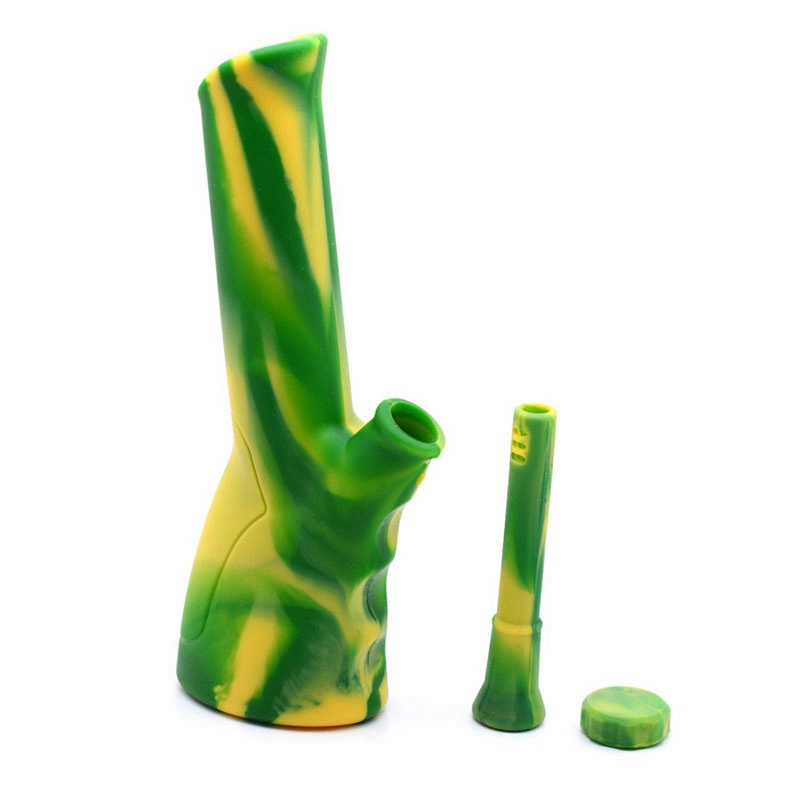 Dernier Fumer Coloré Silicone Narguilé Bong Pipes Kit TreeFork Forme Poignée Bubbler Herbe Tabac Métal Filtre Cuillère Écran Bol Pipe À Eau Porte-Cigarette DHL