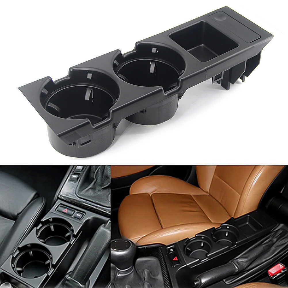 New Carbon Fiber/Black Car Center Console Water Cup Holder Beverage Bottle Holder Coin Tray For Bmw 3 Series E46 318I 320I 98-06