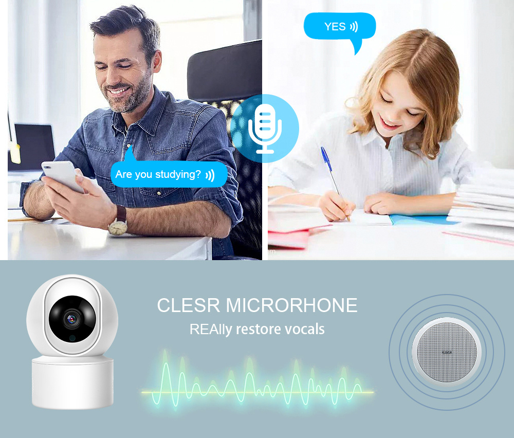 WiFi Camera Surveillance Security Baby Monitor Automatic Human Tracking Cam Full Color Night Vision Indoor Video Camera