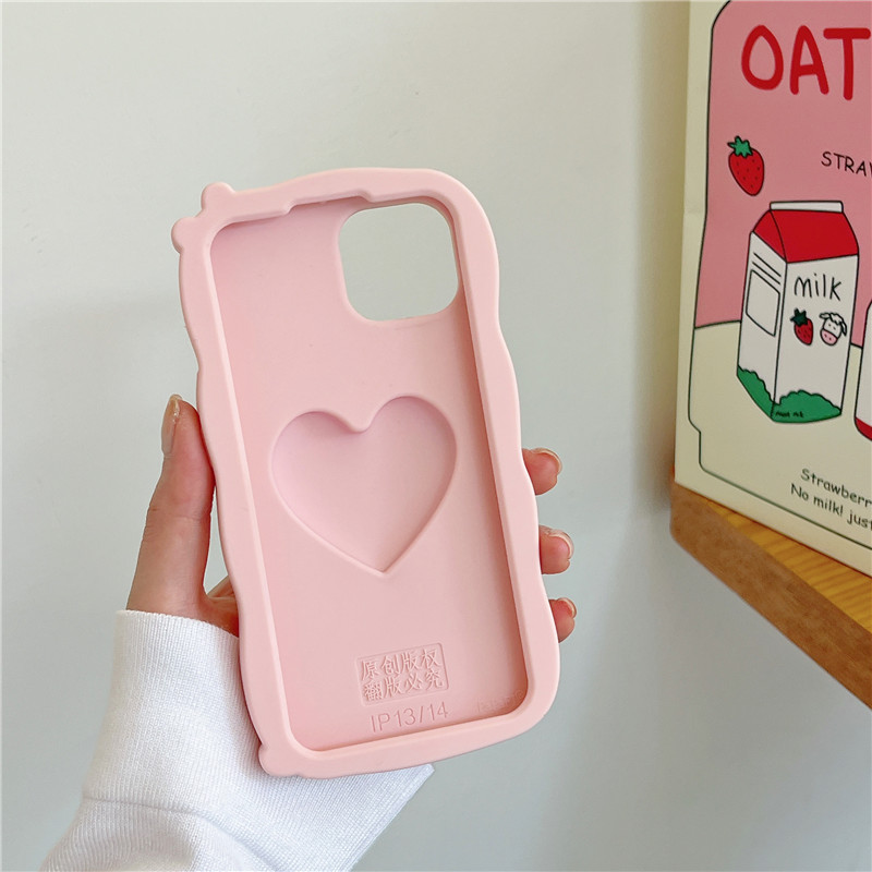 DHL grátis por atacado 3d Cartoon South Korea Pop Cute 3D Love heart wing Pink Phone Case Para iphone 14 13 12 i11 Pro Max Soft silicone Cover