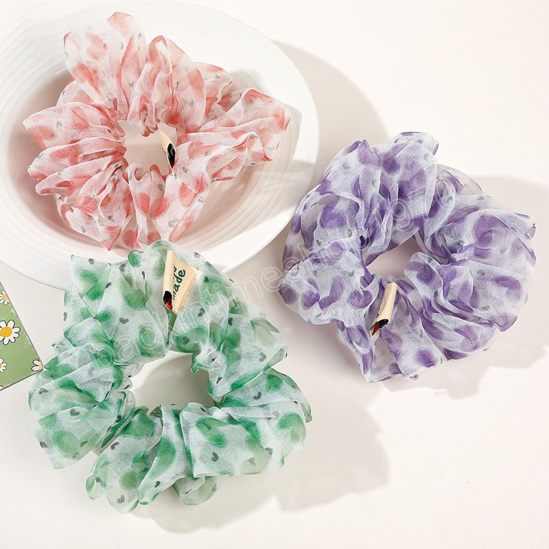 Soft Chiffon Washing Face Large Size Scrunchies Girls Sweet Fashion Ponytail Holder Rubber Bands Hair Ties Headwear