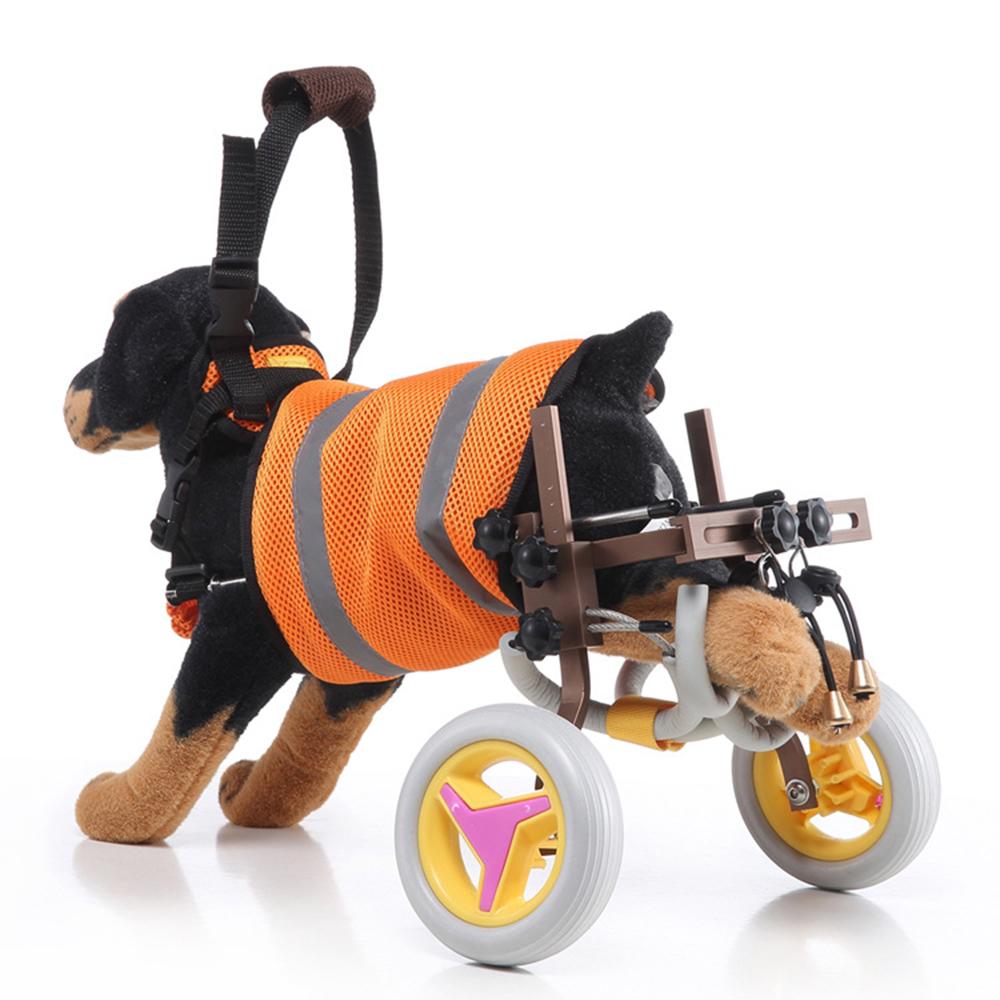Utrustning husdjur rullstol för funktionshindrad hund gammal hund katt promenad assisterad bil justerbar lätt bakben rehabilitering hund rullstol
