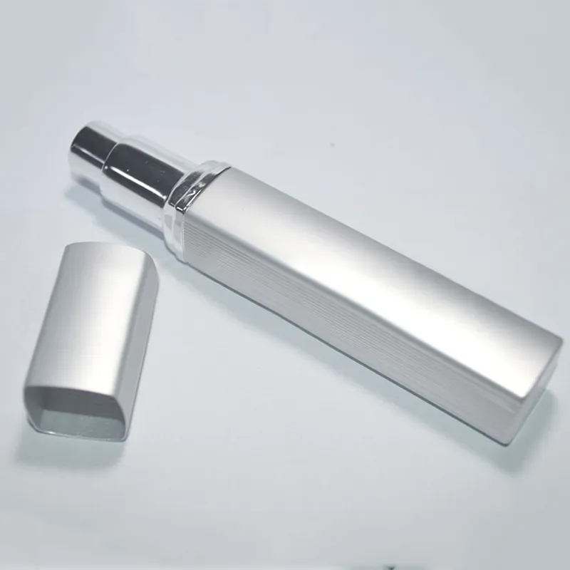 12 ml Spray Parfymflaskor Travel Refillerbar tom kosmetisk container fyrkantig parfymflaska Atomizer Aluminium påfyllningsbara flaskor