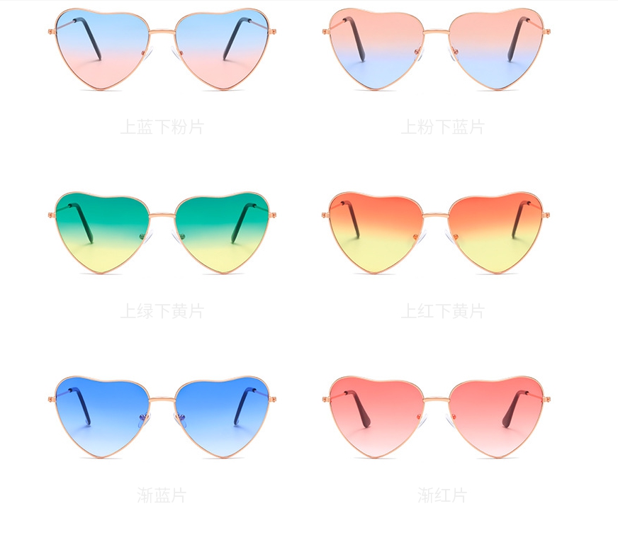 Винтажные солнцезащитные очки в форме сердца металлические рамки женщины мужские очки дизайнер мода милые линзы, вождение Mtb Gog, Mtb Gog