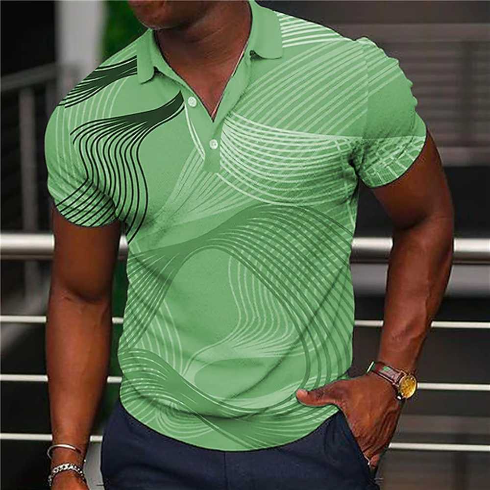 Polo d'été à manches courtes pour hommes respirant maille décontractée T-shirt à revers à la mode et minimaliste T-shirt rayé pour garçons