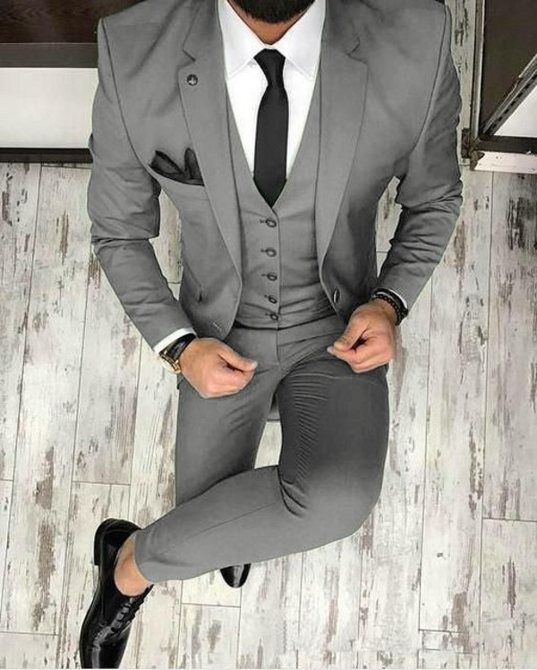 Olivgröna mensdräkter för brudgummen tuxedos notched lapel smal fit blazer tre stycken jacka västbyxor man skräddarsydd kläder p245o