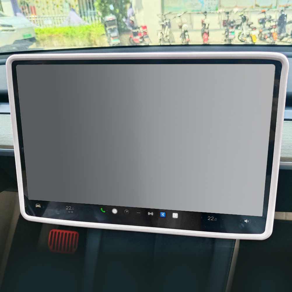 Novo protetor de tela de navegação para Tesla Model 3 Y Moldura protetora de silicone Tampa de borda Controle central Acessórios para carro