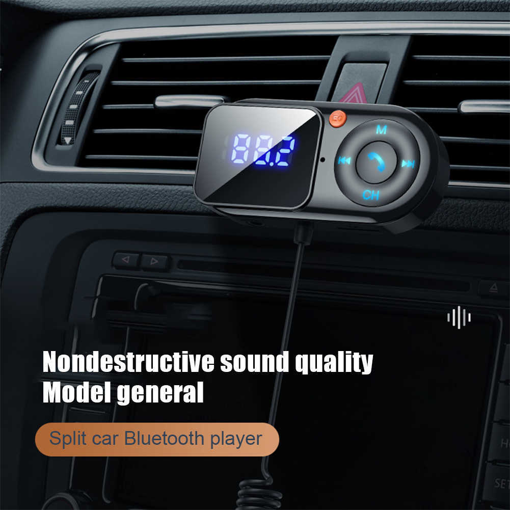Ny trådlös Bluetooth 5.0 FM sändare bil mp3 -spelare Handsfree Car Kit LCD Aux Audio USB Charge PD18W Biltillbehör FM Modulat
