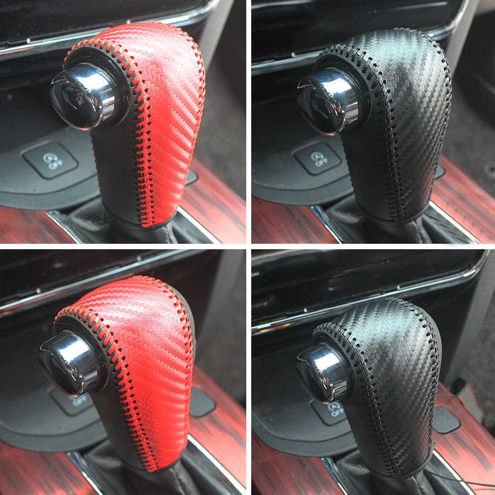 Nieuwe lederen auto-versnellingshoofd Knop Knop Cover Fit voor Honda CRV CR-V 2017-2021 Gear Shift Collars Accessoires voor Ibiza