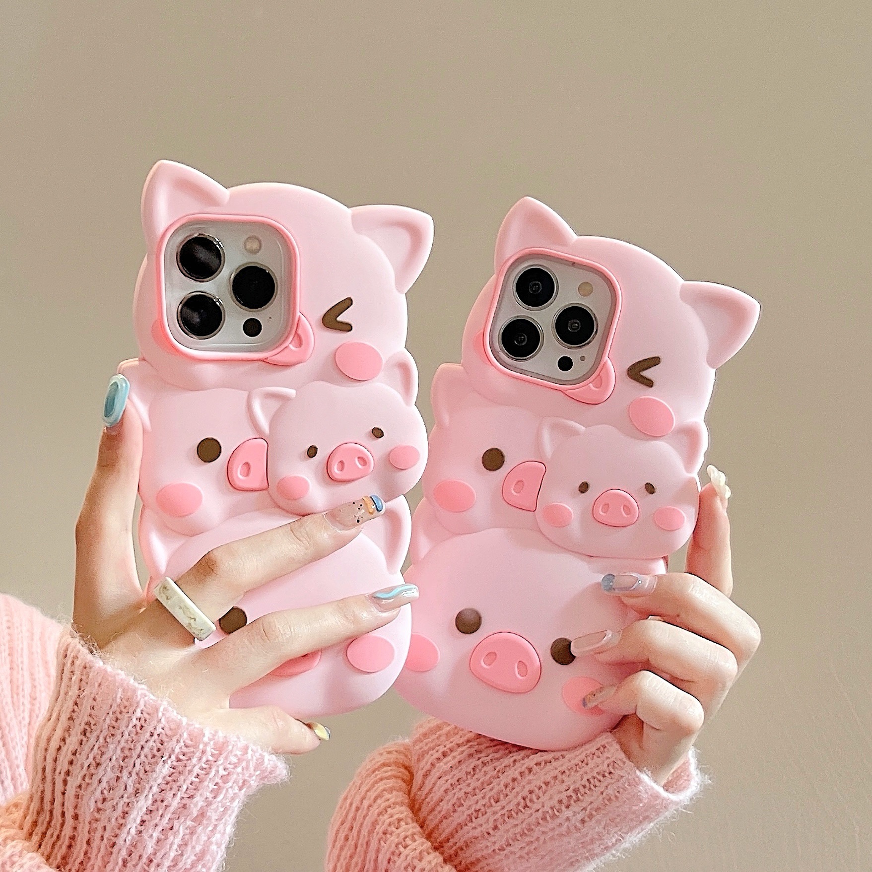 DHL libero all'ingrosso Cartoon divertente Pig 3D Case iPhone 14 Plus 13 12 Pro Max Girl Cute Soft Cover in silicone rosa iPhone11 13pro 14pro