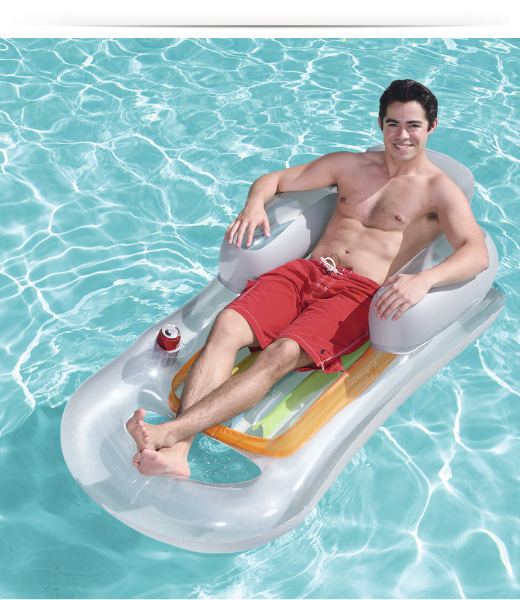 lit gonflable à eau chaise longue gonflable de luxe avec accoudoirs dossier porte-gobelet parfait pour les loisirs aquatiques et la relaxation des adultes