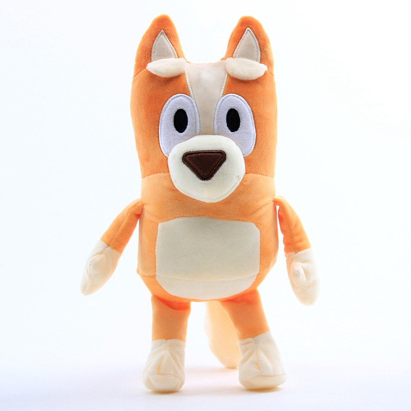 Vente en gros et au détail 28 cm famille de chiots orange bleu manteau chien parents en peluche poupée jouets cadeau mignon