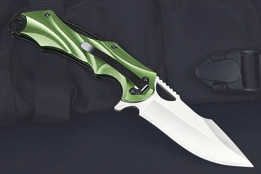 New Arrival H6723 Assisted Flipper Folding Knife 3Cr13Mov Satin Drop Point Blade Aluminum Handle Outdoor EDC Pocket Knives with Retail Box