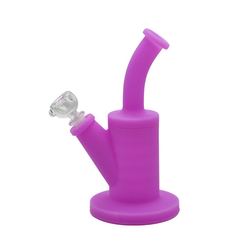 Senaste rökande färgglada silikonfärska Bong Pipes Kit Desktop Style Bubbler Herb Tobacco Glass Filter Male Bowl Waterpipe Cigaretthållare DHL