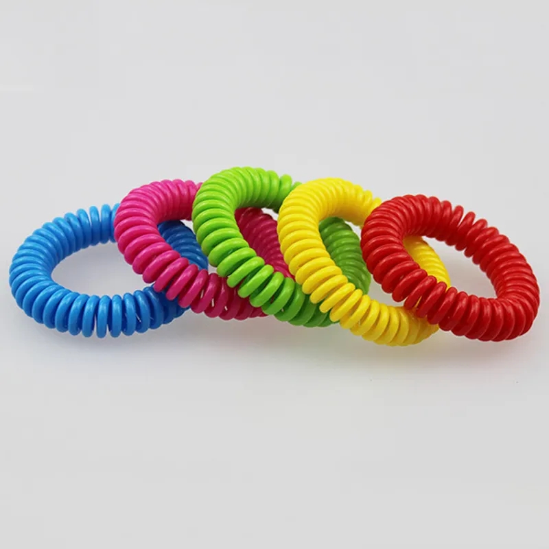 Nouveau Bracelet Anti-Moustique Bobine Élastique Spirale Main Poignet Bande Téléphone Anneau Chaîne Anti-moustique Bracelets Antiparasitaire Bracelet