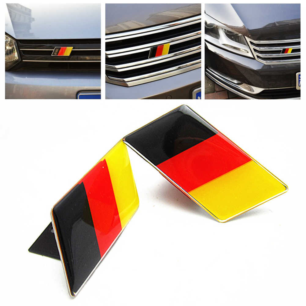 Ny Universal Car Sticker German Flag Emblem Badge Emblem Deutsch Bumper Front Grille Auto Decal för Scirocco Golf 7 Golf 6