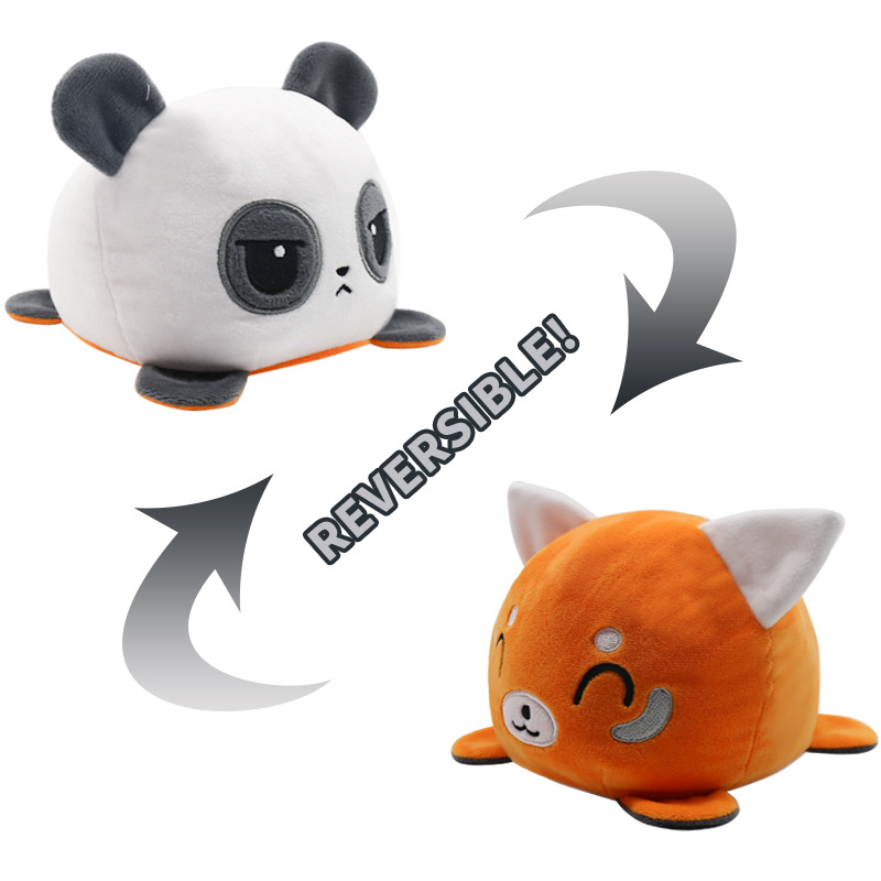 DHL Tiktok Réversible Flip Licorne En Peluche En Peluche Jouets Pour Enfants Mignon En Colère Sourire Émotion Réversible Animal En Peluche Poupée Enfants Gift12254358