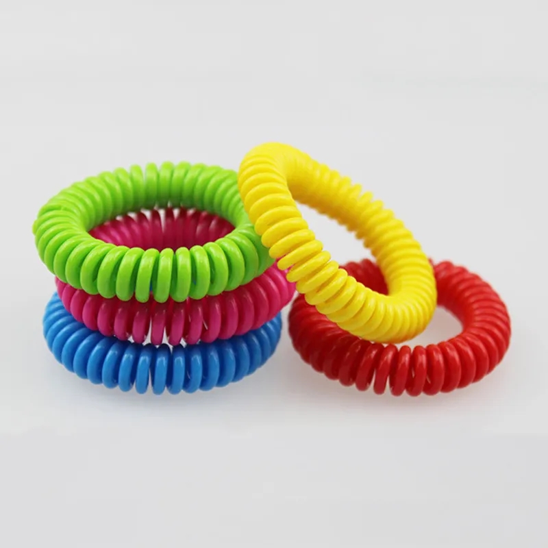 Nouveau Bracelet Anti-Moustique Bobine Élastique Spirale Main Poignet Bande Téléphone Anneau Chaîne Anti-moustique Bracelets Antiparasitaire Bracelet