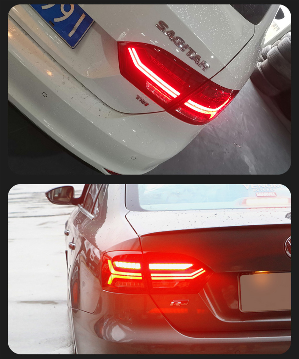 Feu arrière LED automatique pour VW Jetta MK6 2011-2014 feux arrière DRL clignotant dynamique feu arrière feux de freinage arrière