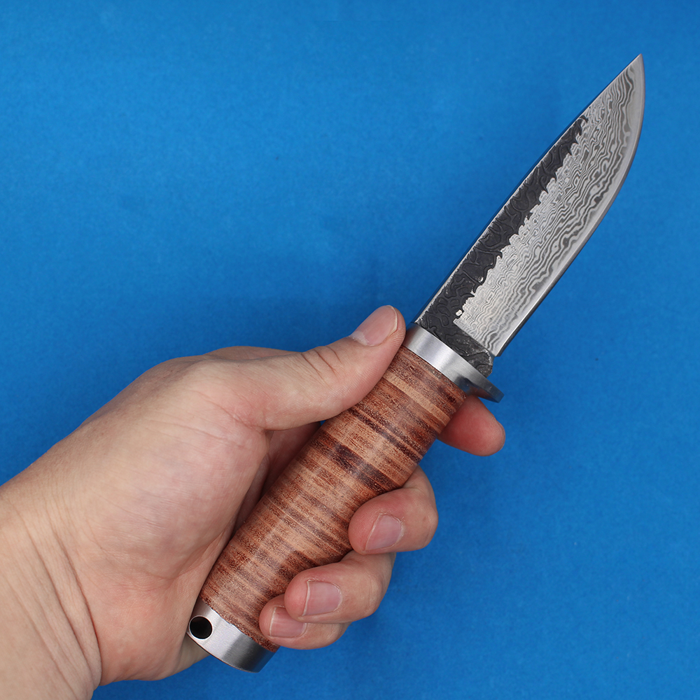 Выживание ручной работы Прямой нож с высоким содержанием углеродистой точки капля сатиновый лезвие полная кожаная ручка с фиксированной лезвией.