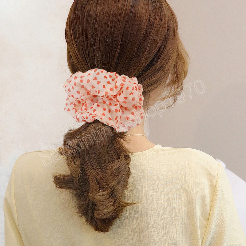 Soft Chiffon Washing Face Large Size Scrunchies Girls Sweet Fashion Ponytail Holder Rubber Bands Hair Ties Headwear