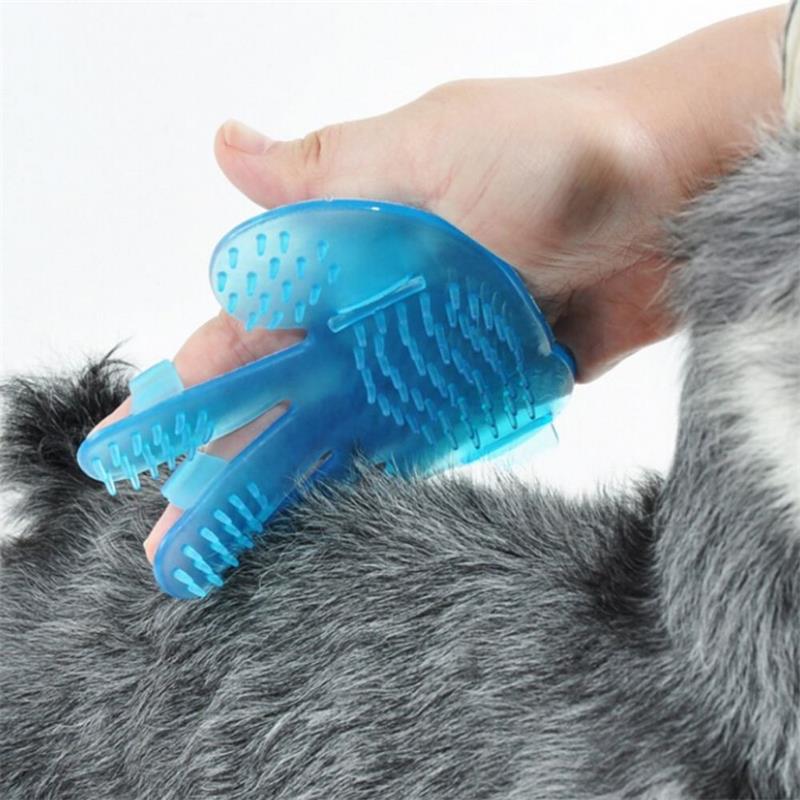 Suprimentos para animais de estimação, limpeza de cães, pente de banho, escova de banho, escovas de cuidados, luva de massagem para cães, gatos, design com cinco dedos