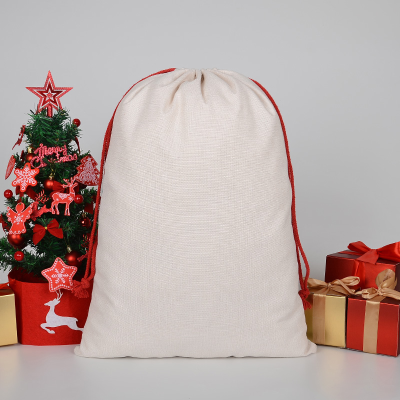 Sublimering av ämnen jul jultomten säckar presentväska med dragkonst DIY personlistor Xmas dekoration stor godis claus påse jn09