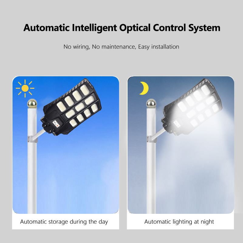 الكل في One Solare Street Light 300W 400W 500W في الهواء الطلق مستشعر رادار مستشعر أمن شمسي في الهواء الطلق مع القطب