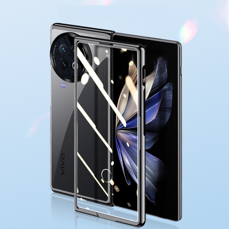 Transparenta fall för Vivo X Fold 2 Fold2 Case Matte Clear Hard Lens Protective Film Screen Cover
