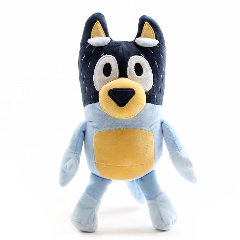 Vente en gros et au détail 28 cm famille de chiots orange bleu manteau chien parents en peluche poupée jouets cadeau mignon