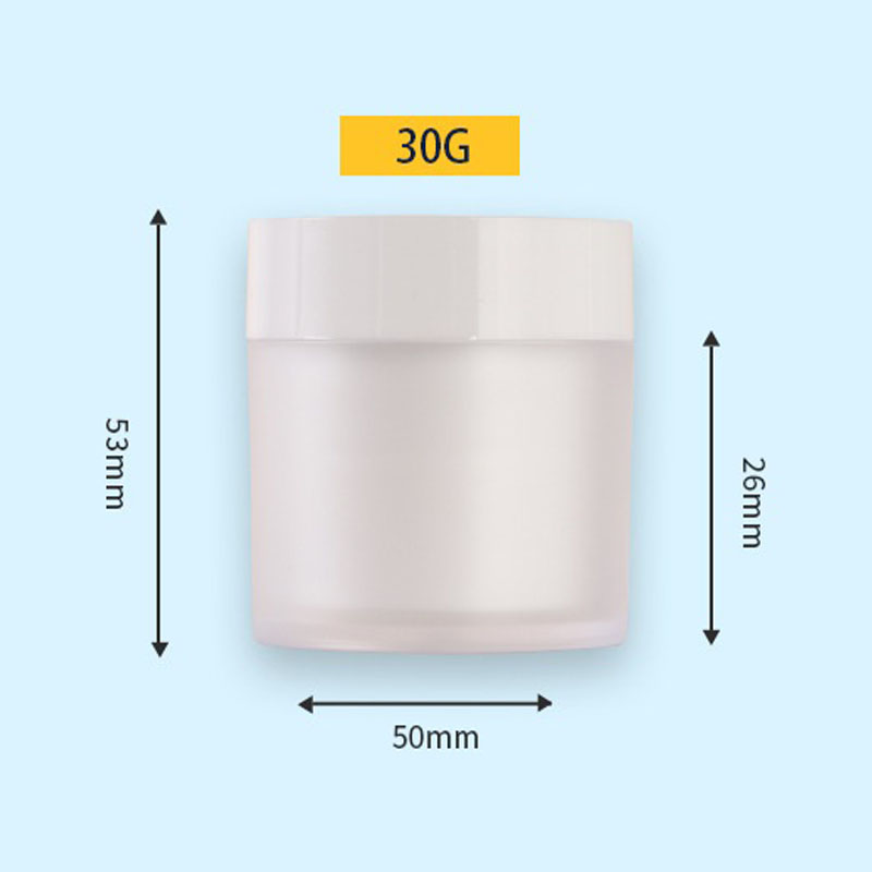 Frosted Plastic Face Cream burkar 30g kosmetisk dispenser behållare dubbel lager med foder