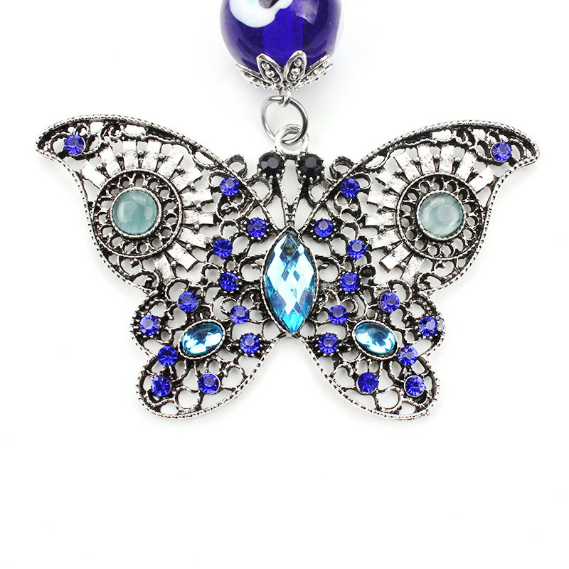 Creative Butterfly Devil's Eye Porte-clés Pendentif Bleu Evil Eye Sac Voiture Porte-clés Bijoux Cadeau Pour Hommes Femmes