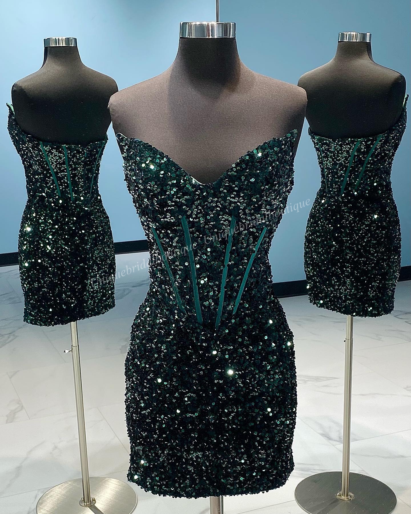 Emerald cekin homecoming sukienka 2K24 dopasowane ukończenie szkoły wbudowana gorset balowy sukces