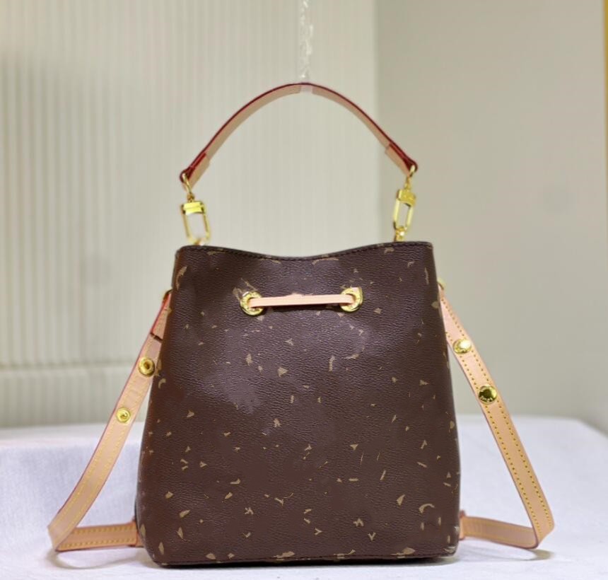 7A Designer Bag äkta läder mini hinkväska neonoe bb dragstring väska för kvinnor monogram damare läder handväska kvinnors lyxiga croos kropp neo noe