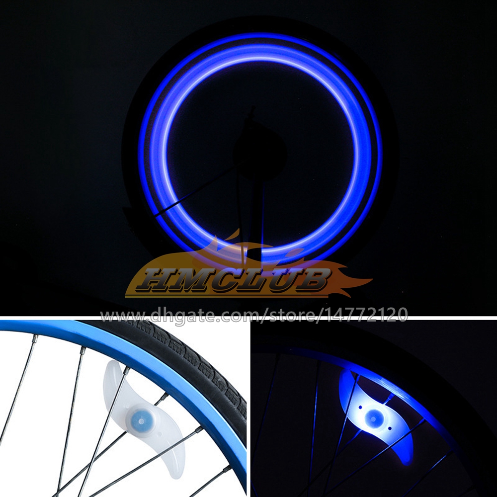 1USD LED 플래시 타이어 라이트 자전거 휠 밸브 캡 라이트 자동차 자전거 자전거 오토바이 LED 휠 타이어 램프 9 색 손전등 블루 그린 레드 옐로우 다색 스포크 램프