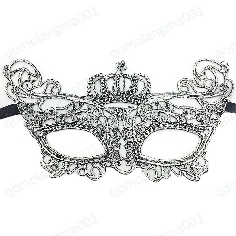 Maschera da ballo in pizzo Puntelli di Halloween Maschera di lacci sexy Decorazioni in maschera veneziana Mezza maschera Maschere da donna Lady Crown