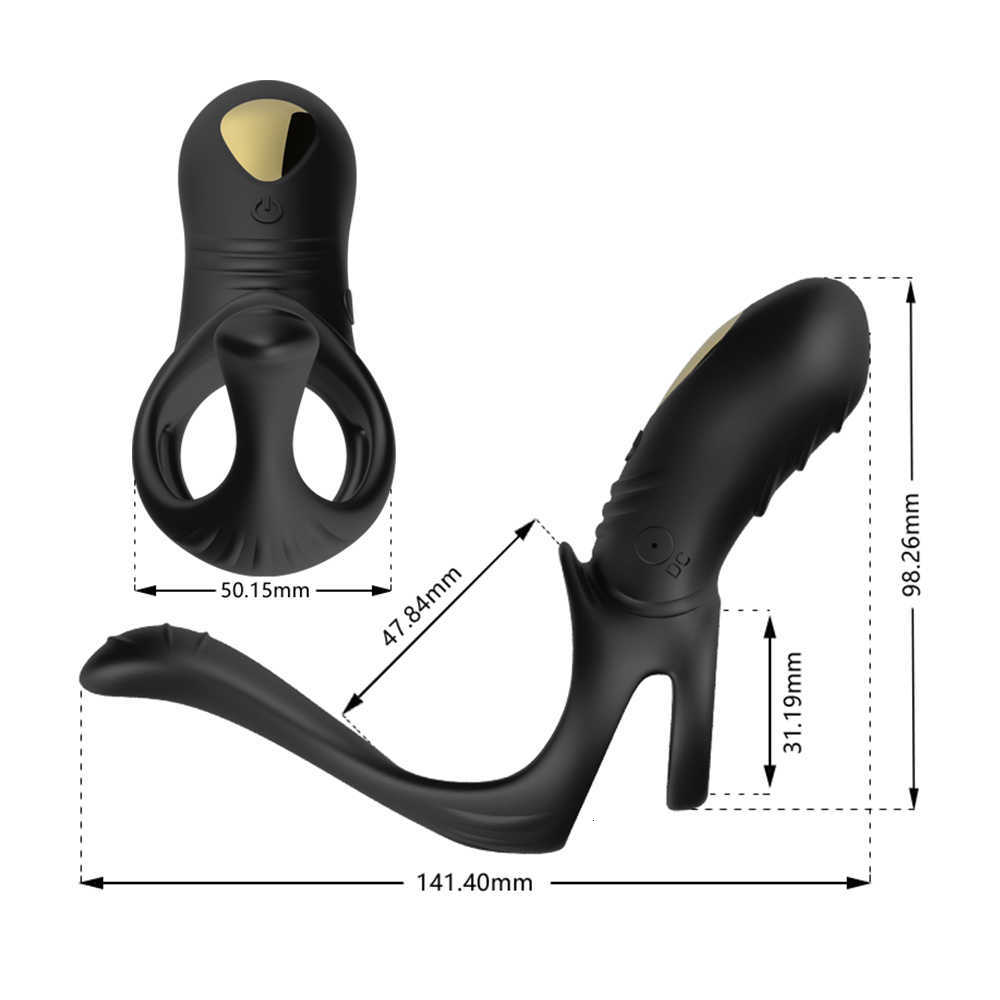 Couple vibrateur avec anneau pénis coq vagin stimulateur hommes Semon Lock retard éjaculation Cockring Anal pour