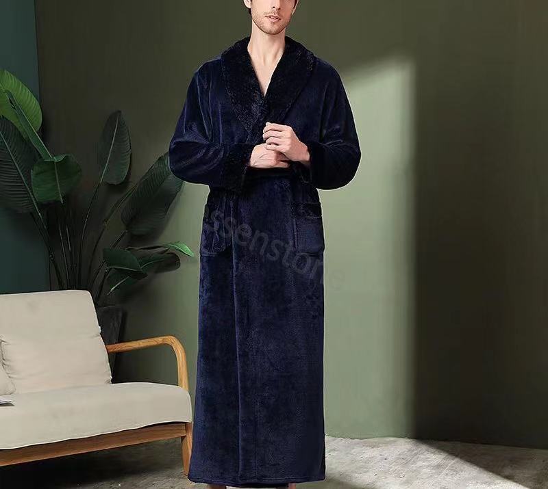 Mode Casual Hommes Peignoirs Flanelle Robe À Capuche À Manches Longues Couple Hommes Femme Robe En Peluche Châle Kimono Chaud Femmes Femme Mâle Peignoir Couple Manteau Femmes