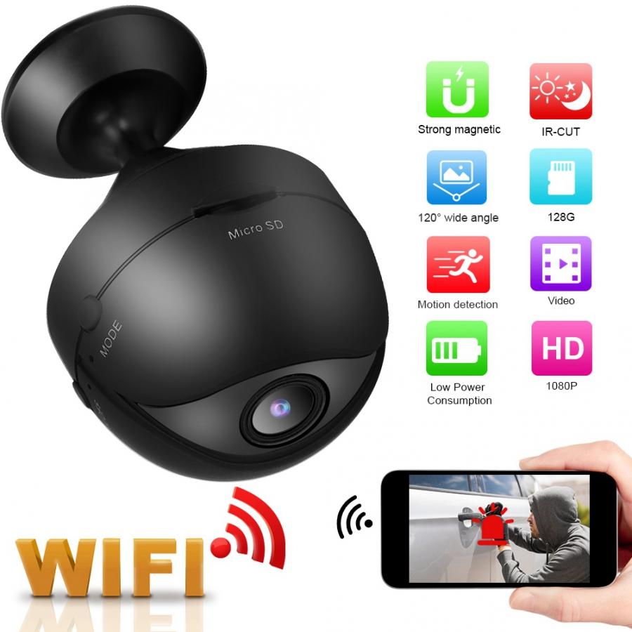 1080P Wide angle WIFI wireless Camera Night VisionMini Camcorder dvr Support Remote phone connection