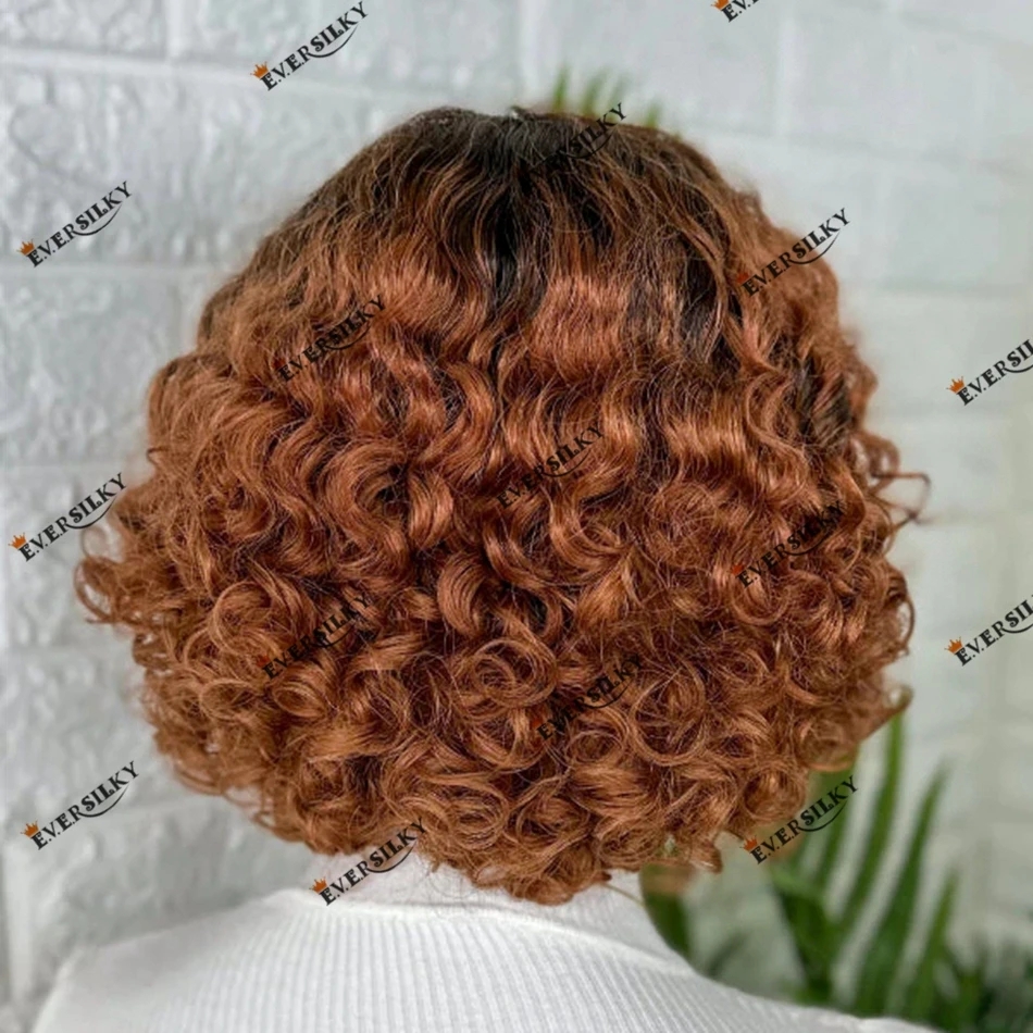 Korte Cut Bob Krullend Full Lace Menselijk Haar Ombre Kleur 13x4 Lace Front Pruik voor Vrouwen Zomer Hot koop 100% Remy Braziliaans Haar 360 Lace Pruik