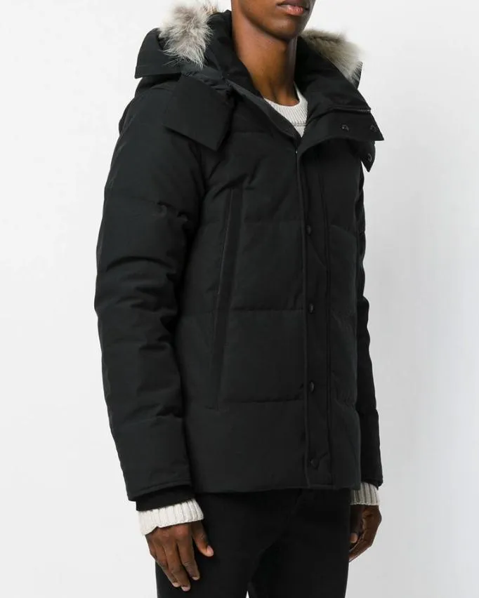 Jaqueta masculina feminina com capuz quente parka jaquetas canadenses carta impressão roupas outwear esportes ao ar livre casaco grosso