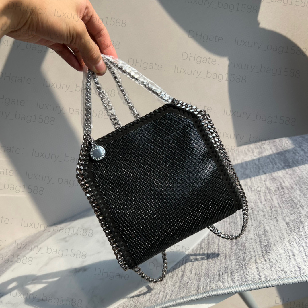 Stella McCartney 10A Top Class 1:1 Diamant-Kettentasche, klassische Strass-Damen-Ketten-Umhängetasche, Metall-Emblem-Zubehör, Designer-Tasche, ID Luxury_bag1588