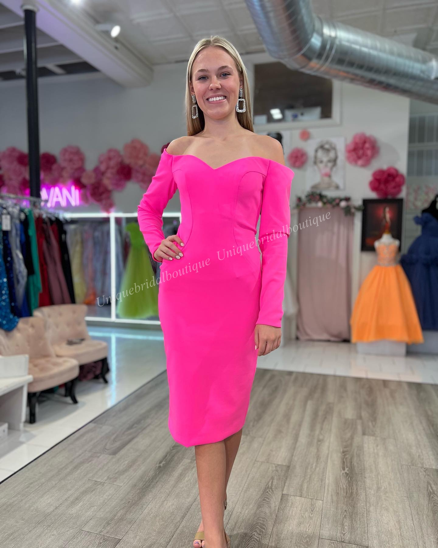 Abschluss-Midikleid 2k24, Teelang, tailliert, für Damen, Cocktail, Festzug, Vorstellungsgespräch, Winter, formelle Veranstaltung, Party, Laufsteg, Black-Tie-Gala, Hoco-Brautjungfernkleid mit langen Ärmeln