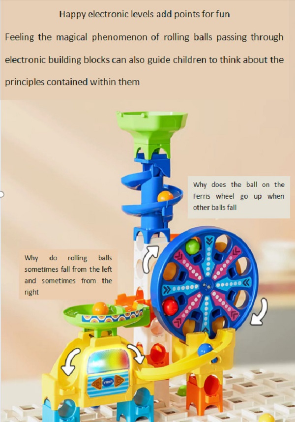 Puzzle di avventura grande scivolo di assemblaggio di blocchi di particelle giocattoli da pista da flipper bambini