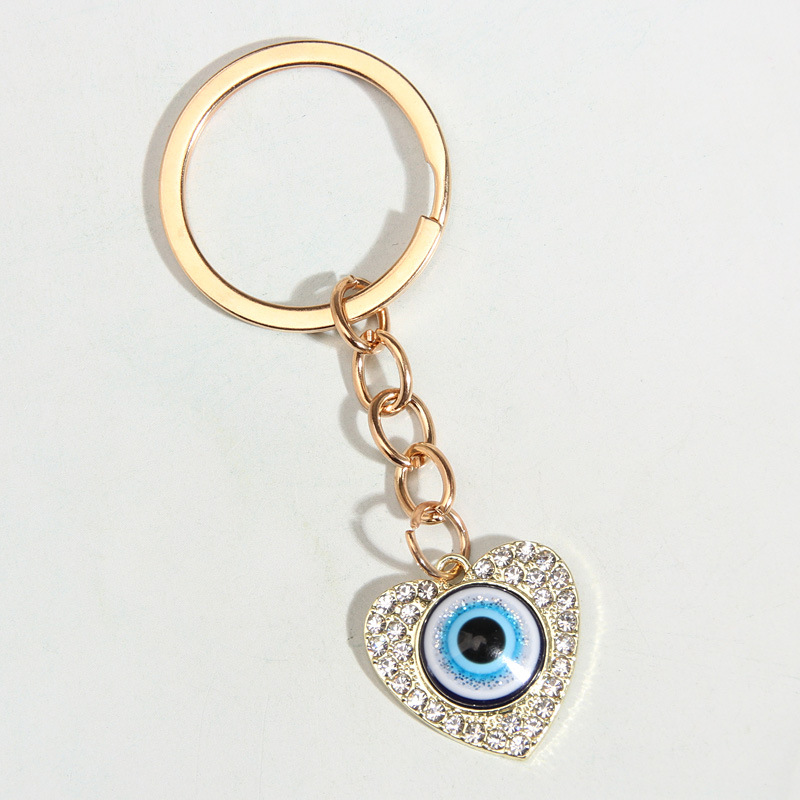 Creative Devil's Eye Keychain Pendant Jewelry Diamond Set Evil Eye Bag Car Keychains Accessories In Bulk