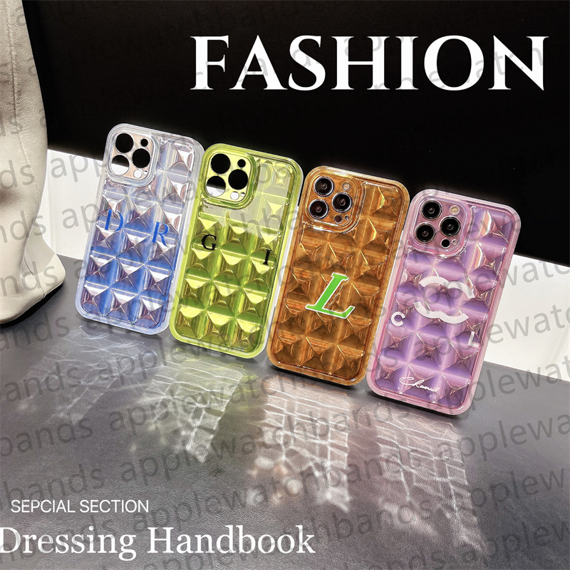 Luxe telefoonhoes Designer iphone-hoesjes voor apple iphone 14 Pro Max Case 14pro 13 12 13promax 12promax Back Shell Fashion 3D Ice Cake Glitter Shockproof Mobile Cover