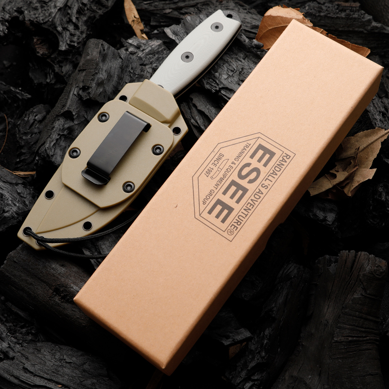 Top Quality ESEE-4POD Rowen Survival Straight Knife 1095 High Carbon Steel Black Blade Full Tang G10 Handle Fixed Blade Knives Available