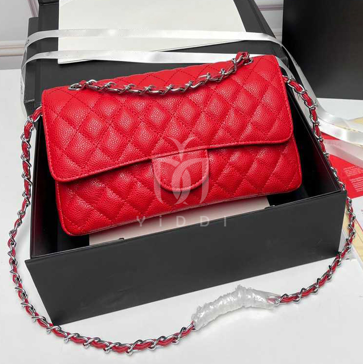 Classic fashion shoulder bag ladies luxury designer bag tartan pattern chain crossbody bag leather flap bag women's bag