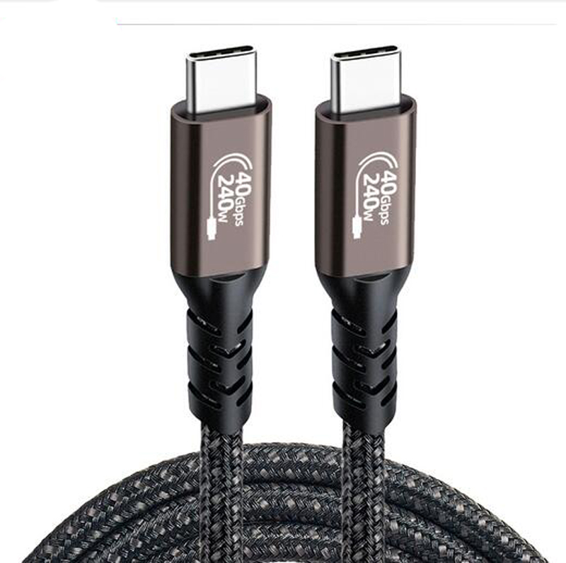 240W 8K فيديو 40GBPS TYPE-C لكتابة C DATA CABLE 1M 1.5M Android Fast Charging Super Quick USB-C C TO C DUAL USB 4.0 Charger Adapter PD LINES FOR